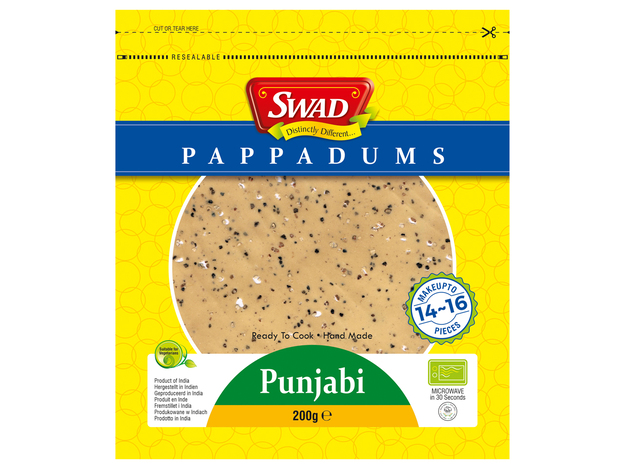 Papadums Punjabi au Poivre Noir