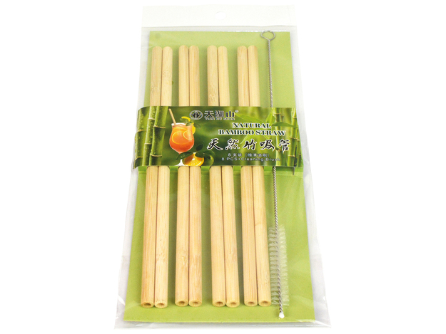 Bamboe Rietjes Herbruikbaar met Borstel