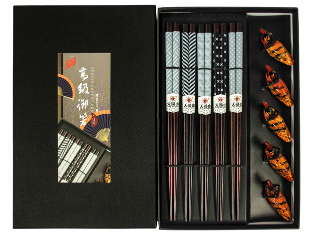 Chopsticks Set Ducks Grey