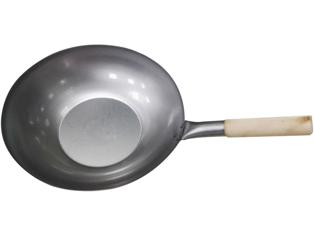 Wok with Wooden Handle Flat (30 cm)