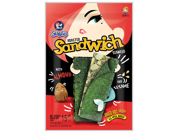 Seaweed Sandwich Snack Almond/Sesame