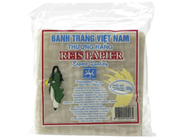 Vietnamesisches Reispapier 4-Eckig 16 cm