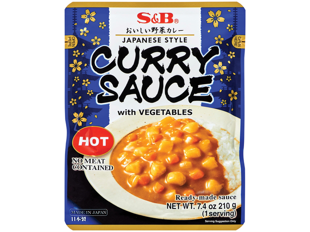Currysauce mit Gem. scharf S&B 205ml