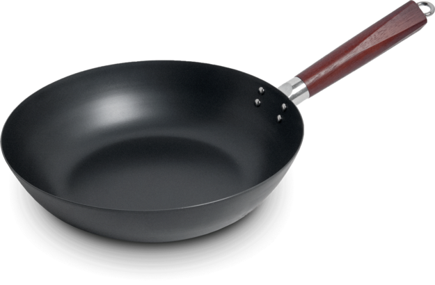 Wok pan made of carbon steel 30 cm with