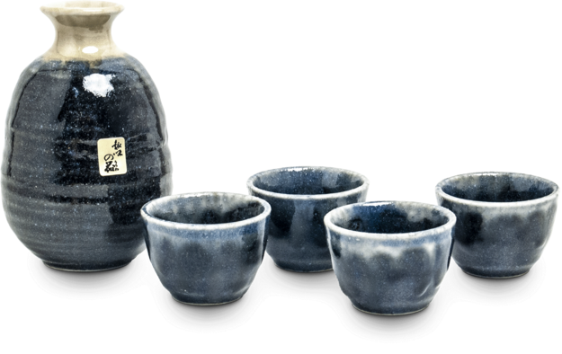 Sake Set (5-piece) Blue-Grey