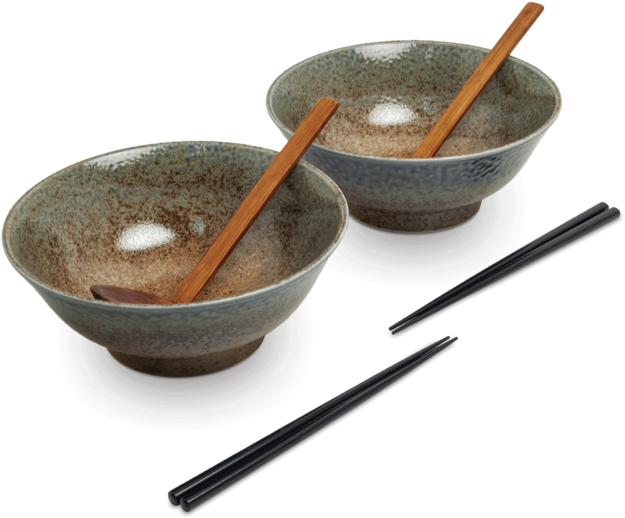 Ramen bowl set Brown/Green