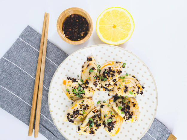 Dumplings with chili oil